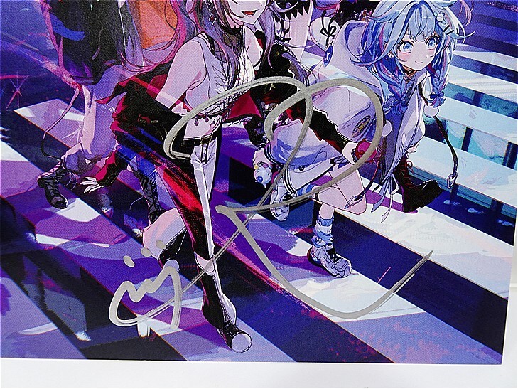 i-img729x547-17784921956432qbbkh7272929 | Vtuberグッズ買取専門店 Three anime-style girls in colorful outfits sprint through a neon purple stage, ribbons swirling around them.