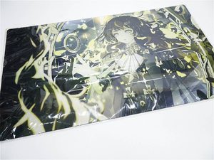 Anime-style illustration of a girl in an ornate dress with yellow butterfly motifs, wrapped in plastic.